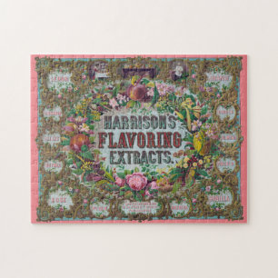 Victoriaans Fruit Bloemen Bakken Keuken Roze Legpuzzel