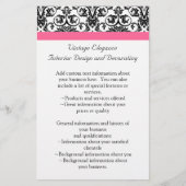 Victoriaans Fuchsia Pink en White Damask Flyer (Voorkant)