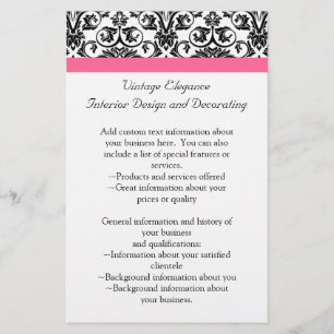 Victoriaans Fuchsia Pink en White Damask Flyer