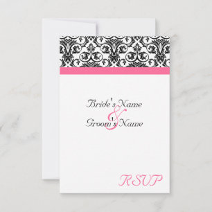 Victoriaans Fuschia Bruiloft Matching Kleine RSVP Kaartje