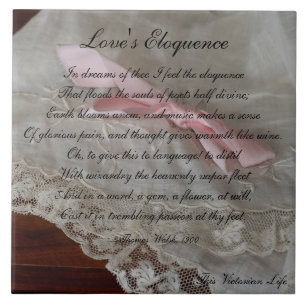 Victoriaans gedicht — "Liefde's Eloquence" (1900 Tegeltje