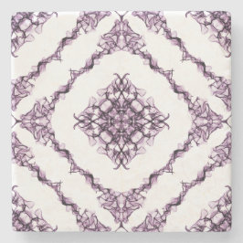 Victoriaans geïnspireerd Paars fractaal diamantont Stenen Onderzetter