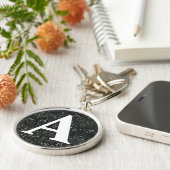 Victoriaans gemarmerd papier, aangepast Initiaal Sleutelhanger (Zijkant)