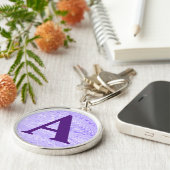 Victoriaans gemarmerd papier, aangepast Initiaal Sleutelhanger (Zijkant)