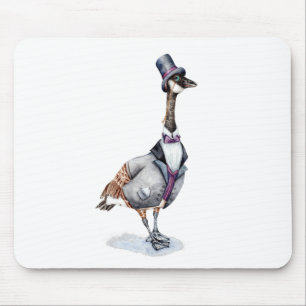 Victoriaans Gentleman Goose in een Top Hat Muismat