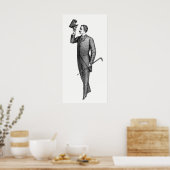 Victoriaans Gentleman Selfie Poster (Keuken)