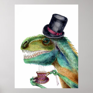 Victoriaans Gentleman Tyrannosaurus Rex Poster