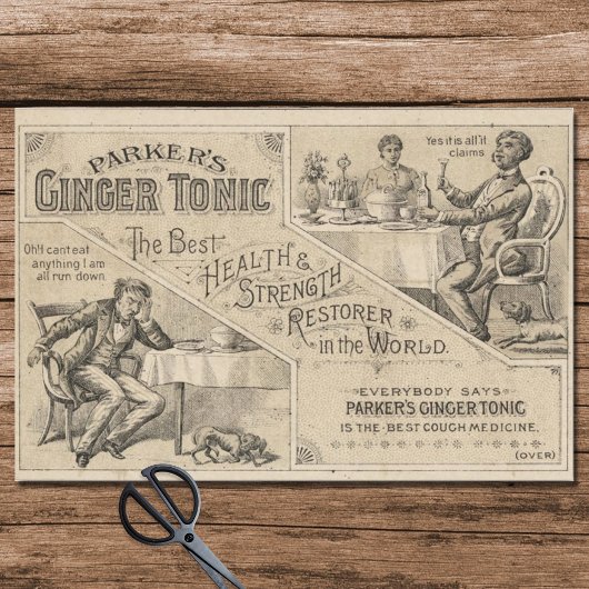 Victoriaans Ginger Tonic Poster en d-vaartuigen Tissuepapier