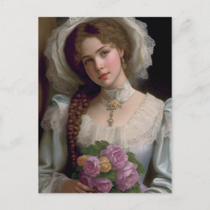 VICTORIAANS GIRL-BRIEFKAART BRIEFKAART