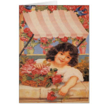 Victoriaans Girl-verkoopbloemen