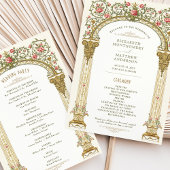 Victoriaans  Gold Arch & Pink Roses-programma Kaart