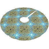 Victoriaans Golden Trim Aqua Background Kerstboom Rok (Gekanteld)