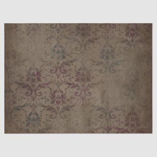 Victoriaans gothic Brown Damask-weefselpapier Tissuepapier