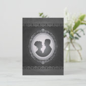 Victoriaans Gothic Cameo Wedding Invitations Kaart (Staand voorkant)