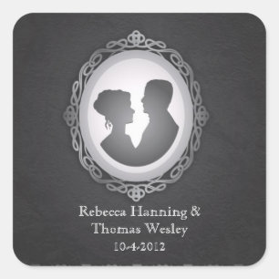 Victoriaans Gothic Cameo Wedding Stickers