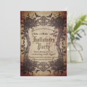  Victoriaans Gothic Creepy Halloween Party Kaart (Staand voorkant)