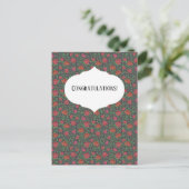 Victoriaans Gothic Perfect Red & Fuchsia Rozen Briefkaart (Staand voorkant)