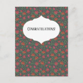 Victoriaans Gothic Perfect Red & Fuchsia Rozen Briefkaart (Voorkant)