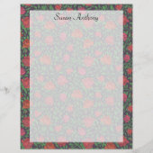 Victoriaans Gothic Perfect Red & Fuchsia Rozen Pap (Voorkant)