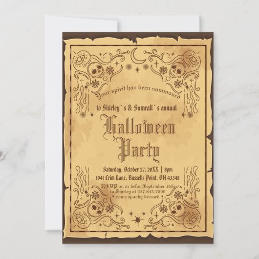  Victoriaans Gothic Witch Halloween Party Kaart (Voorkant)