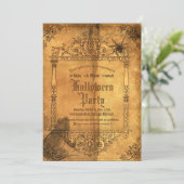 Victoriaans Gothic Witch Halloween Party Kaart (Staand voorkant)