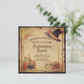  Victoriaans Gothic Witch Halloween Party Kaart (Staand voorkant)