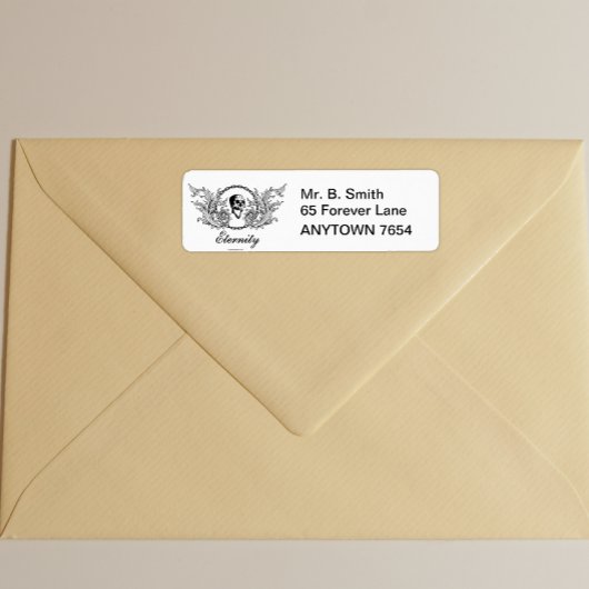 Victoriaans Gothische Skulls Eterniteit Etiket