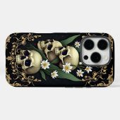 Victoriaans gotiek met schedels en bloemen Case-Mate iPhone case (Achterkant (horizontaal))