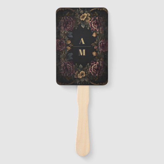 Victoriaans Gotisch Bloemen Lijst Bruiloft Handwaaier (Voorkant)