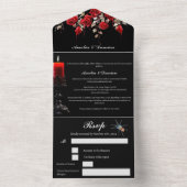  Victoriaans Gotisch Bruiloft All In One Uitnodiging (Binnen)