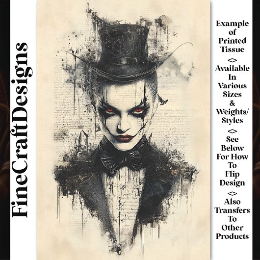 Victoriaans Gotisch Karakter BC1 Decoupage Tissuepapier