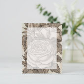 Victoriaans Gotisch Roos in het Briefpapier Sepia (Staand voorkant)