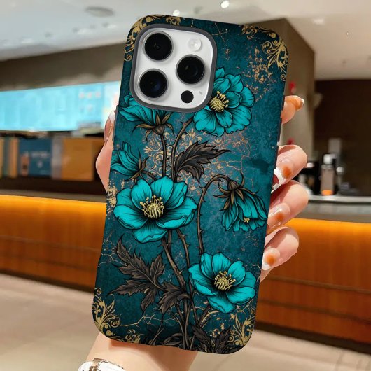 Victoriaans Gotisch Zee Groen & Goud Botanisch Lux Case-Mate iPhone Case