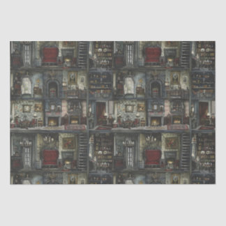 Victoriaans Gotische Dollshouse Dark Academia Tissuepapier