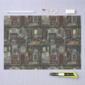 Victoriaans Gotische Dollshouse Dark Academia Tissuepapier (Craft)