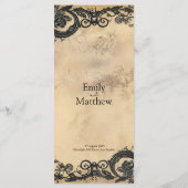 Victoriaans Gotische Elegantie Bruiloft Menu (Achterkant)