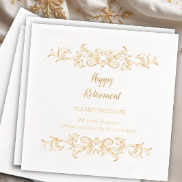 Victoriaans gotische gelukkige pensionering folie servetten