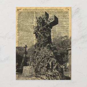 Victoriaans gotische graven, tombstenen Halloween Briefkaart