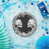 Victoriaans Gotische Halloween Skulls Rozen Papieren Bordje (Feest)