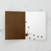 Victoriaans Gotische schedel Damask Halloween Kaart (Binnen)