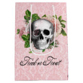 Victoriaans Gotische Schedel met Rozen | TRICK OR  Medium Cadeauzakje (Achterkant)