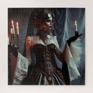 Victoriaans gotische steampunk elegante dame legpuzzel