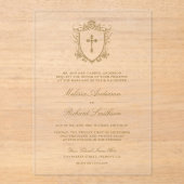 Victoriaans gouden bruiloft acryl uitnodigingen (Voorkant)