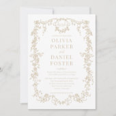 Victoriaans gouden bruiloft monogram kaart (Voorkant)