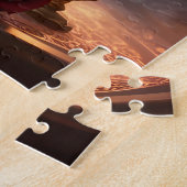 Victoriaans gouden hart met rode rozen, legpuzzel (Zijkant)