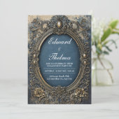 Victoriaans gouden Lijst bruiloft Kaart (Staand voorkant)