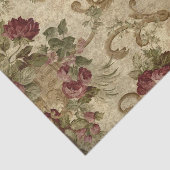 Victoriaans gouden rollen en rode rozen tissuepapier (Detail)