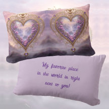 Victoriaans goudkleurig hart met lila bloemetjes,