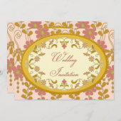  Victoriaans goudroze weddenschap Kaart (Voorkant / Achterkant)