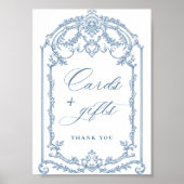 Victoriaans Grace Bloemen Blauwe Kaarten en Gesch Poster (Voorkant)